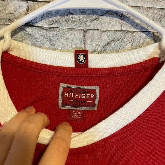 Tommy Hilfiger Red Label Red & white Thermal short sleeve shirt - Picture 3 of 9